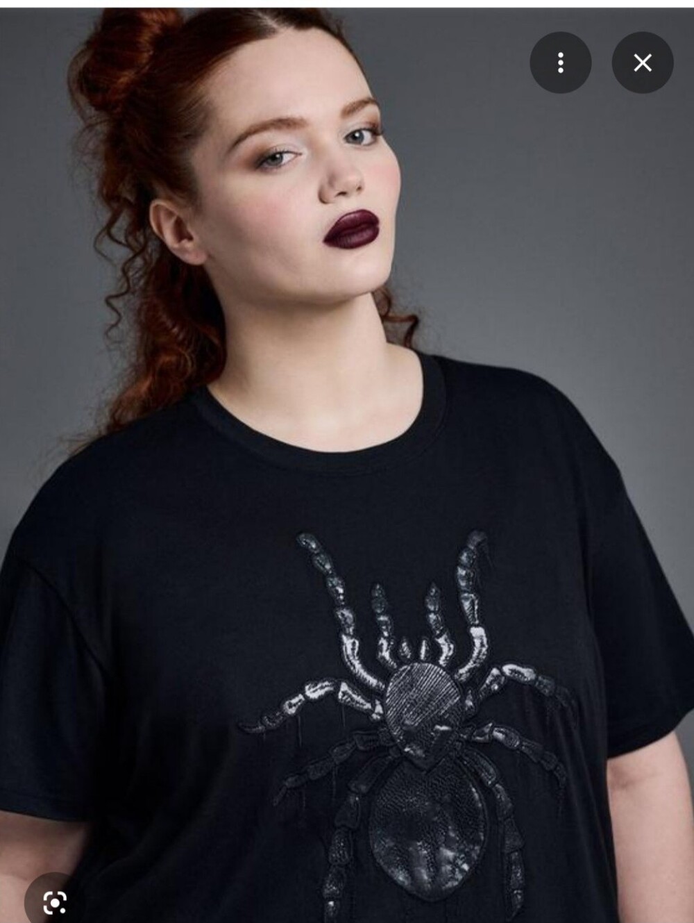 TORRID Nightfall Oversized Tee Embroidered Spider Size 1X
